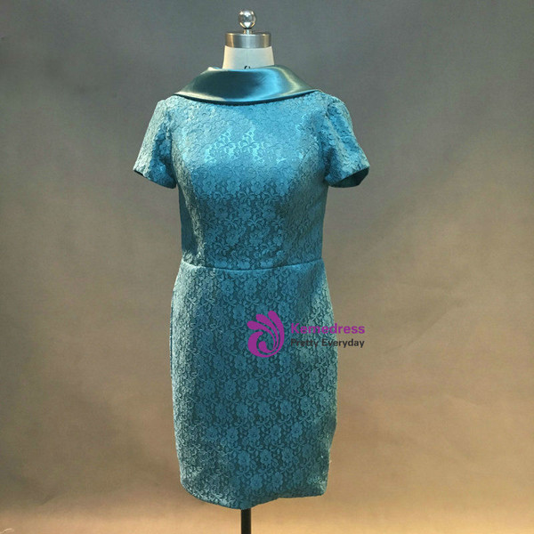 Cheap Appliques Feathers Knee Length Satin Mother of the Bride Dresses For Wedding Part