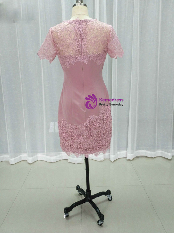 Romance Pink Lace Knee Length Two Pieces Mother Of The Bride Dresses With Jacket
