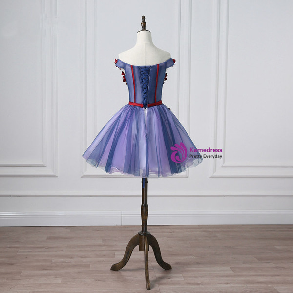 Elegance Off Shoulder Homecoming Dress Tulle  Applique Junior