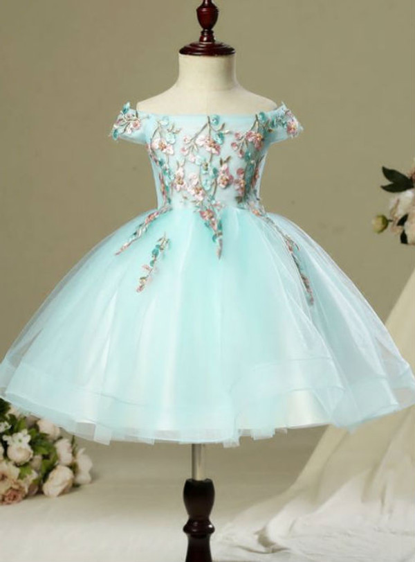 Pretty Beautiful Hall Wedding Party Dresses 2017 Flower Girl Dresses Sky Blue