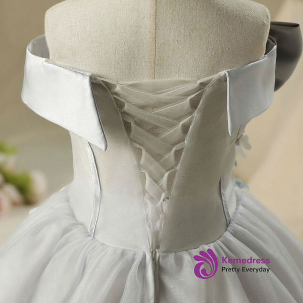 Wedding Party Dresses 2017 Flower Girl Dresses Sleeveless Backless Appliques Flower