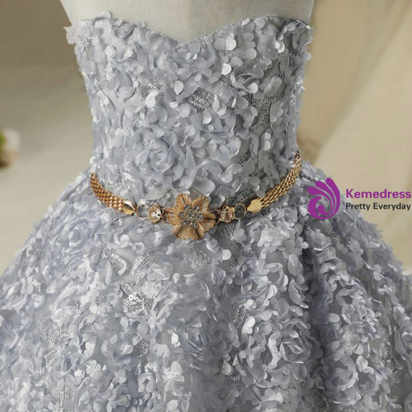 Luxurious Scoop Neck Sleeveless  2017 Flower Girl Dresses Silver Short A-Line