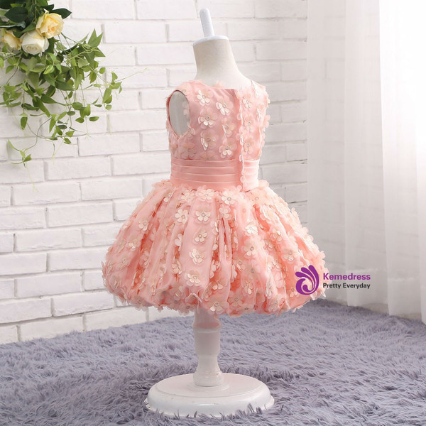 Trendy Pink Floral Flower Girl Dresses Ball Gowns