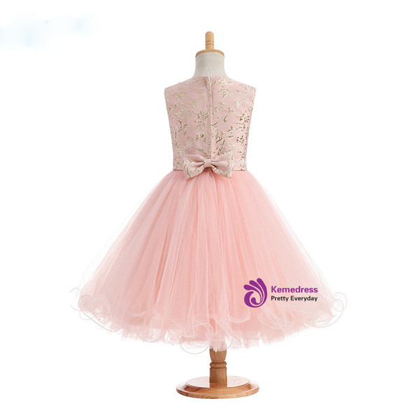 Stylish 2017 A-Line Flower Girl Dresses for Wedding Flowers Appliques Satin