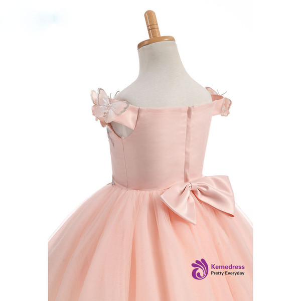 Wonderful 2017 New Arrival Ball Gown Flower Girl Dresses For Wedding Off The Shoulder Flowers