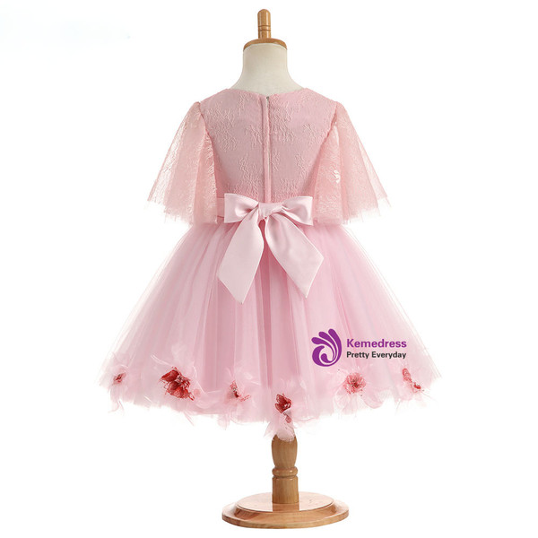 Charming 2017 Best Sale Flower Girl Dresses for Wedding Half Sleeve Flowers