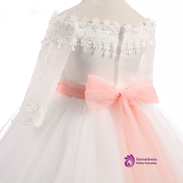 Unique 2017 Off The Shoulder Real Photos Flower Girl Dresses Tulle