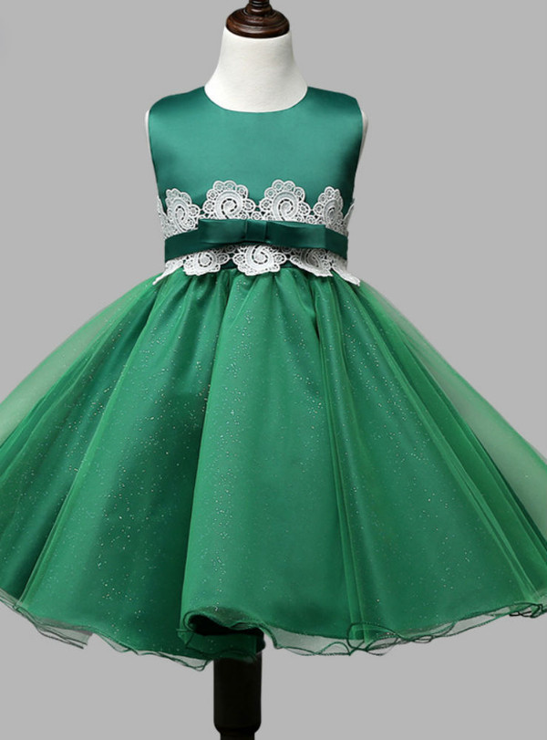 Fancy 2017 Emerald green pageant dresses for little girls ball gown