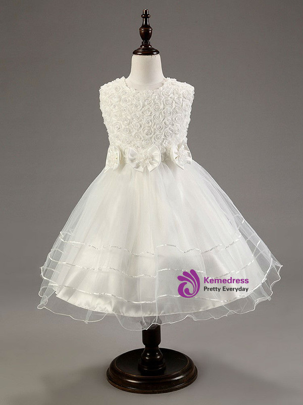 Classic 2017  pictures flower girl dresses white red pink girls bow