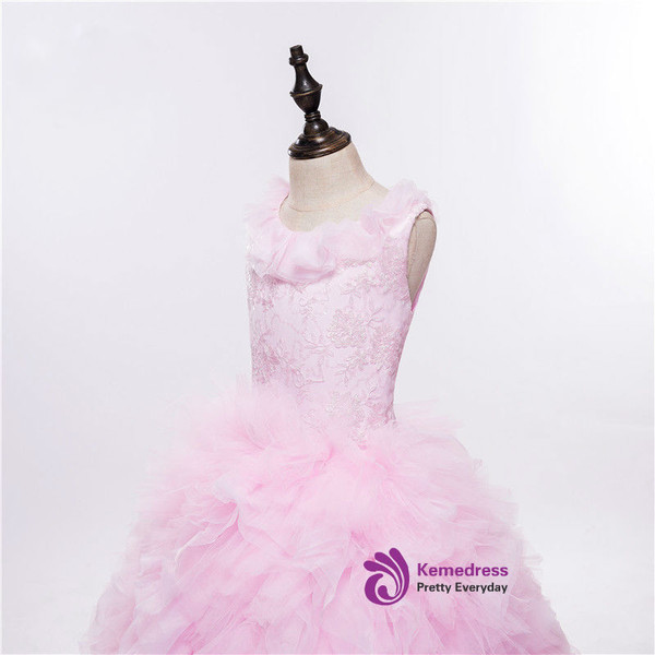 Gorgeous Pink Cloud  Flower Girl Dresses Cloud Baby Cloudy Puffy Ball Gown Flower Girl Dress