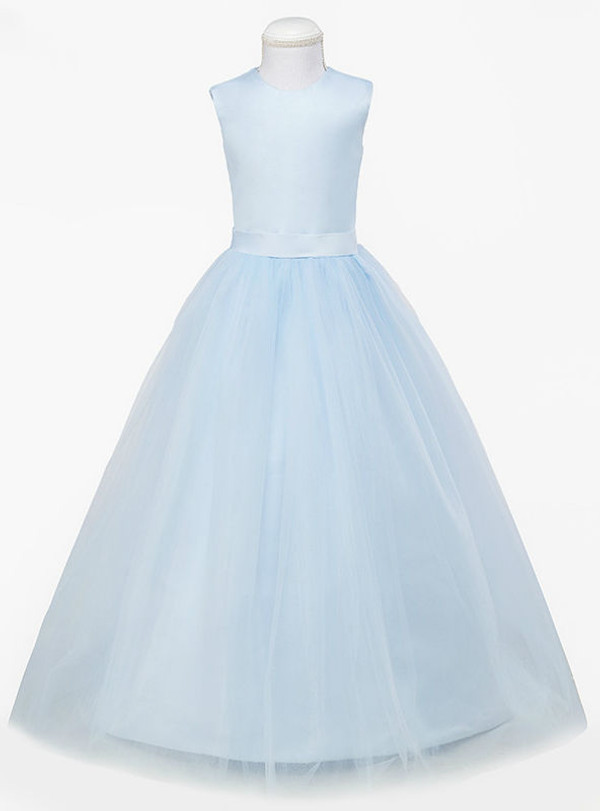 Pretty Light Blue Ball Gown Flower Girl Dresses Sleeveless