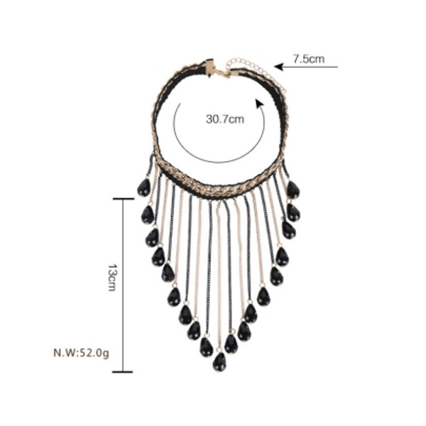 Impressive Tassel Rhinestone Alloy Chain European Torques Choker Necklace