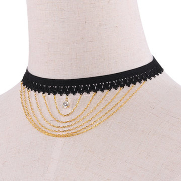 Cheap Elastic Pendant Choker Necklace
