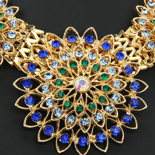 Fashion Chunky Gold Chain Flower Necklace