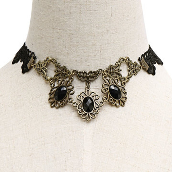 Cheap Artificial Crystal Inlay Lace Necklace