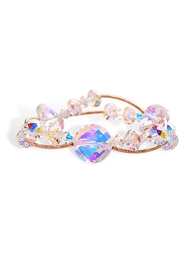 Bracelet with Curved Rose Gold Plated 925 Sterling Silver Tube Beads Colorful In Stock Stylish