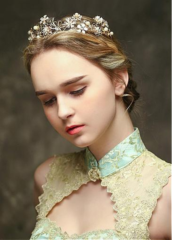 Wedding Hair Ornaments With Rhinestones In Stock Shining Alloy