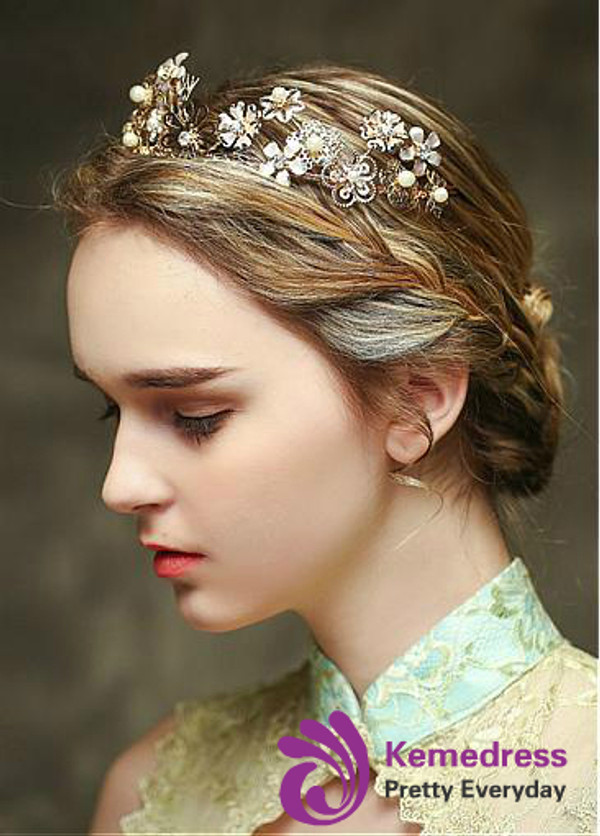 Wedding Hair Ornaments With Rhinestones In Stock Shining Alloy