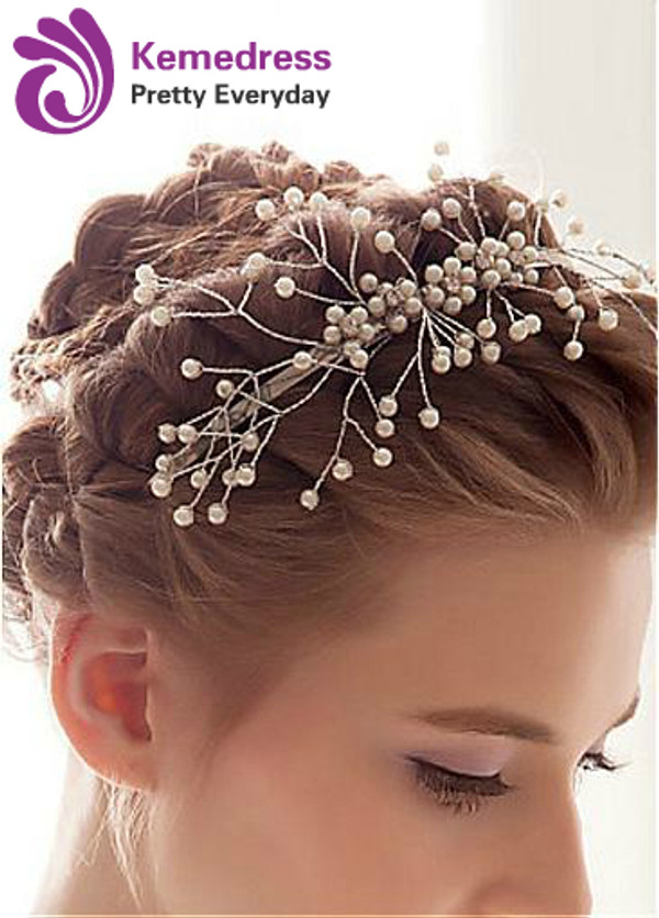 Hair Ornaments With Pearls In Stock Charming Alloy