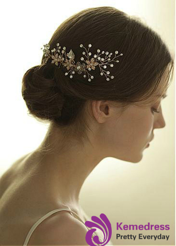 Cheap Hair Jewelry With Rhinestones & Beading Romantic Alloy Wedding