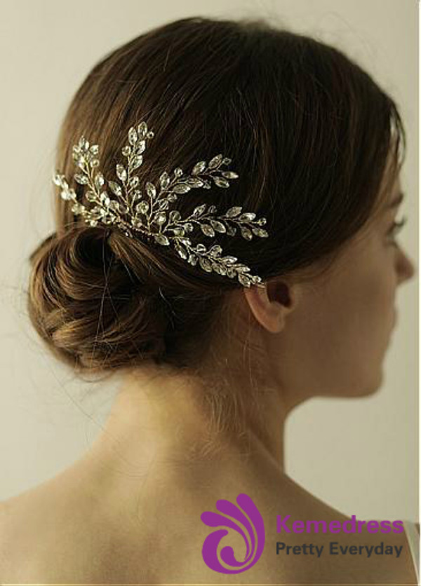 Wedding Hair Jewelry With Rhinestones Delicate Alloy