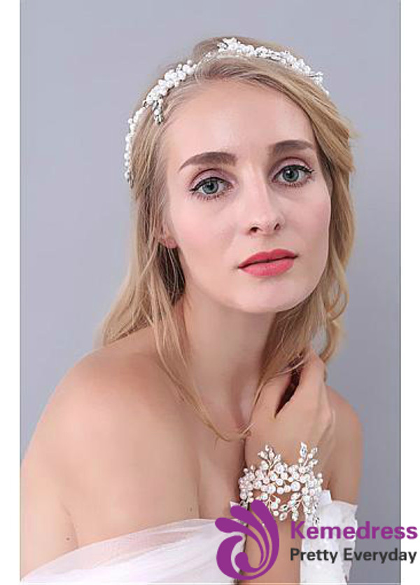 Hair Jewelry With Rhinestones & Pearls Beautiful Wedding