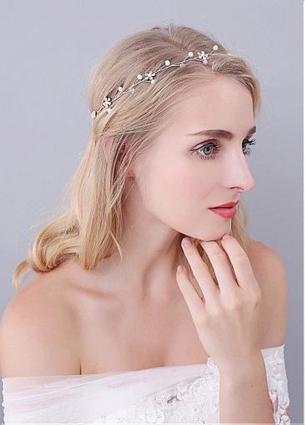Ornaments With Rhinestones & Pearls Cute Alloy Wedding Hair