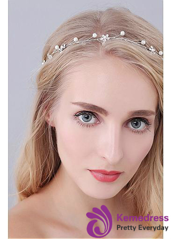 Ornaments With Rhinestones & Pearls Cute Alloy Wedding Hair