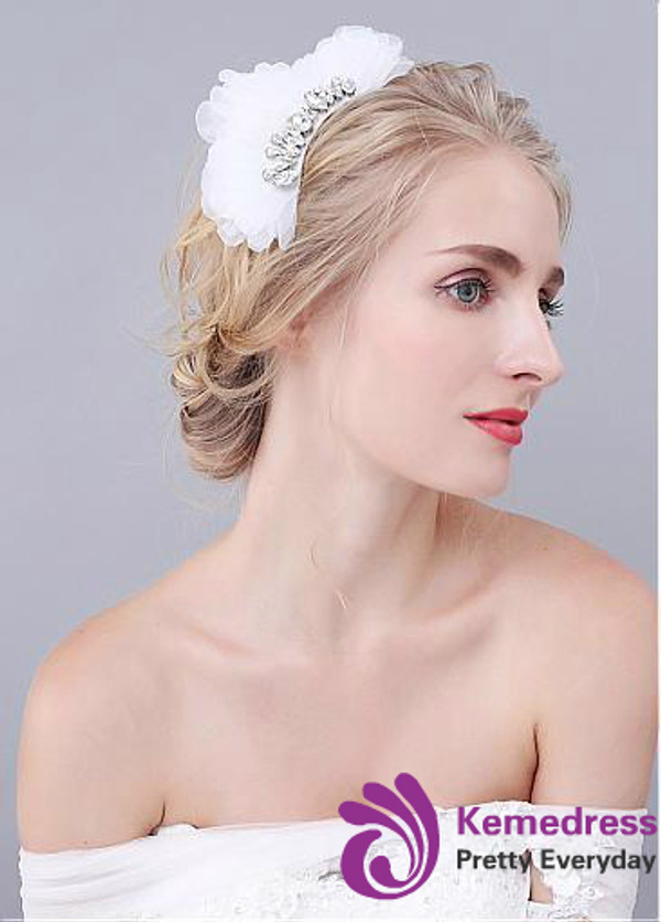 Wedding Hair Jewelry With Rhinestones Glamorous Organza