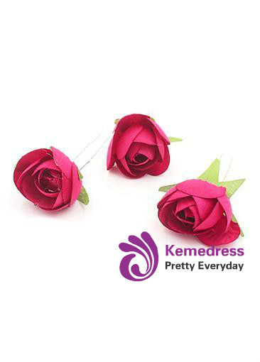 Hair Jewelry With Raw Silk Flowers Beautiful Wedding