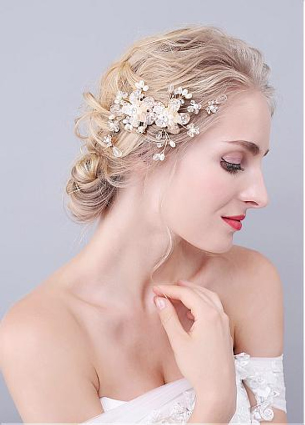 Hair Jewelry With Rhinestones & Pearls Fabulous Alloy Wedding