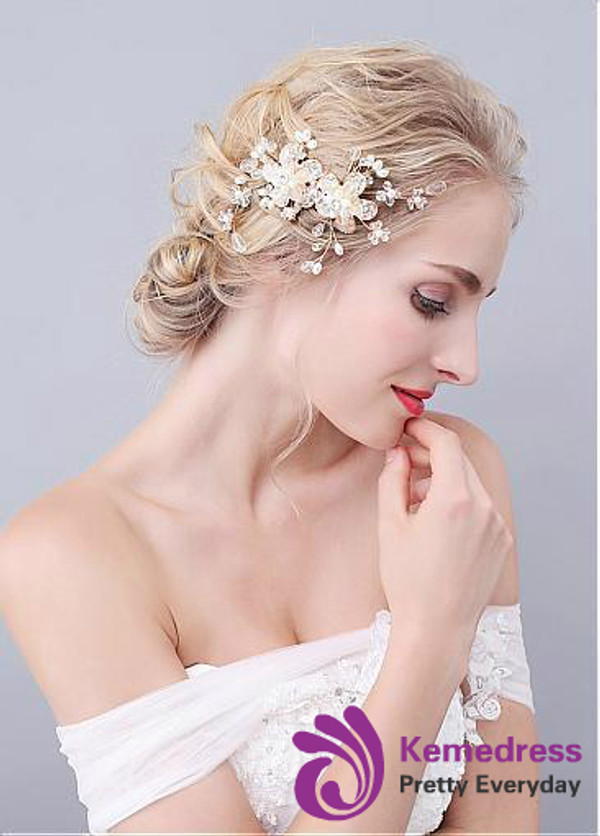 Hair Jewelry With Rhinestones & Pearls Fabulous Alloy Wedding
