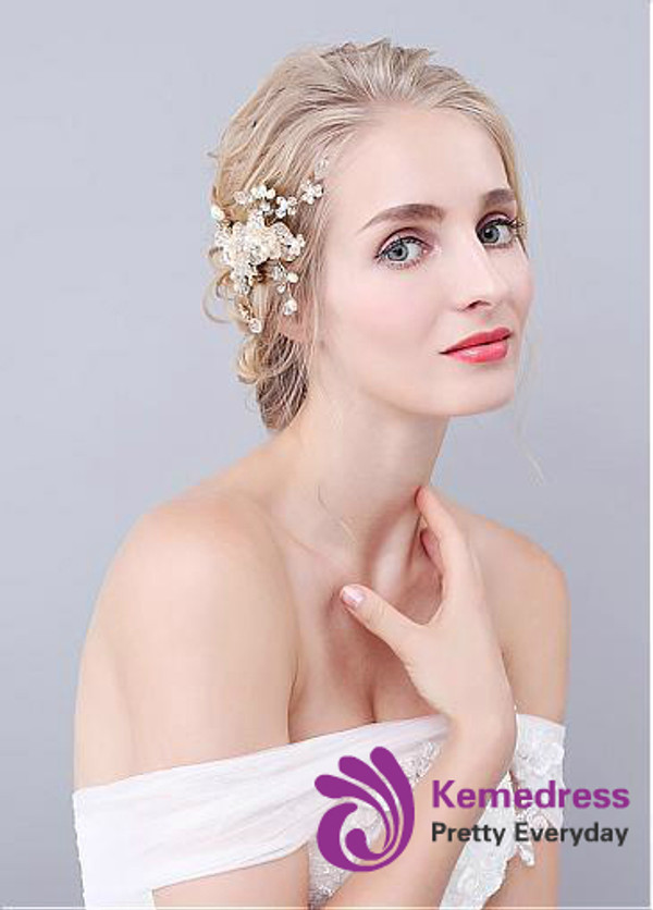 Hair Jewelry With Rhinestones & Pearls Fabulous Alloy Wedding