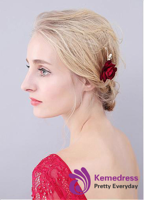 Hair Ornaments With Cloth Roses & Lamina Stunning Alloy Wedding