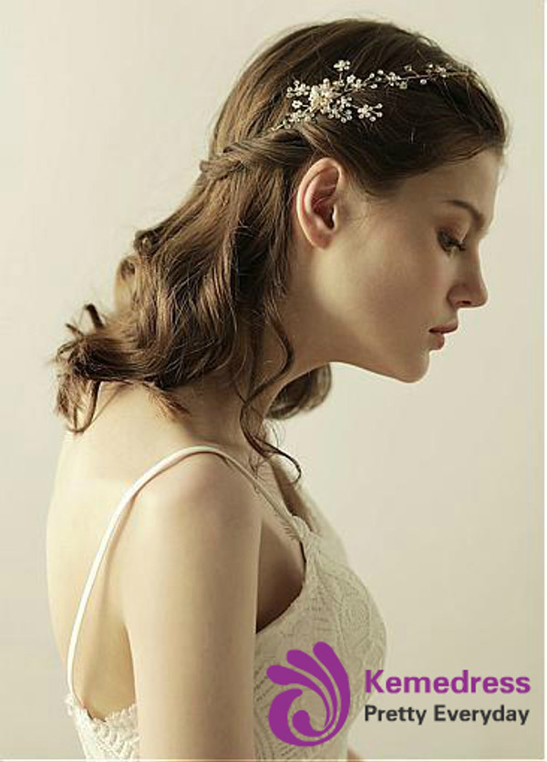 Fashion Shining Alloy Wedding Hair Jewelry With Beading
