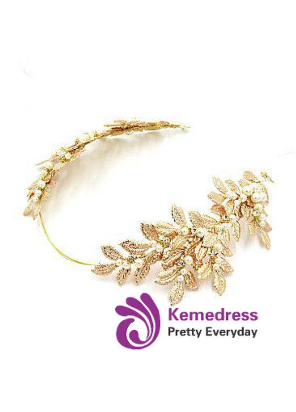 Hair Jewelry With Rhinestones & Pearls Chic Alloy Wedding
