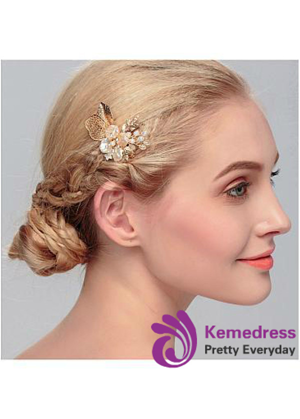 Hair Jewelry With Rhinestones & Pearls Glamoroust Wedding