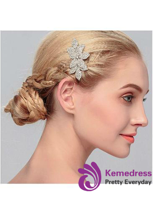 Beautiful Elegant Alloy Wedding Hair Jewelry With Rhinestones