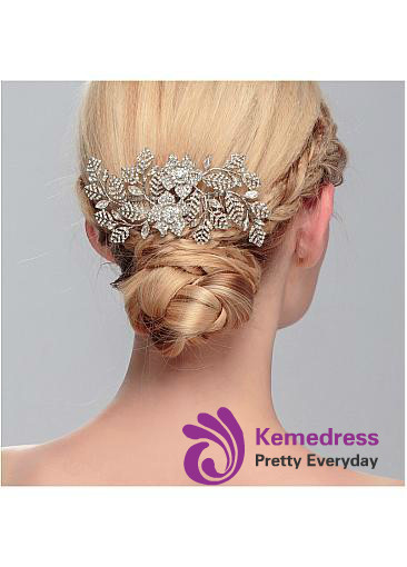 Alloy Wedding Hair Jewelry With Rhinestones Glamoroust