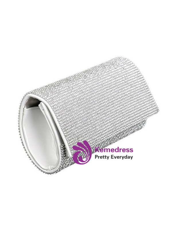 Fashion Rhinestone Chains Flap Evening Bag