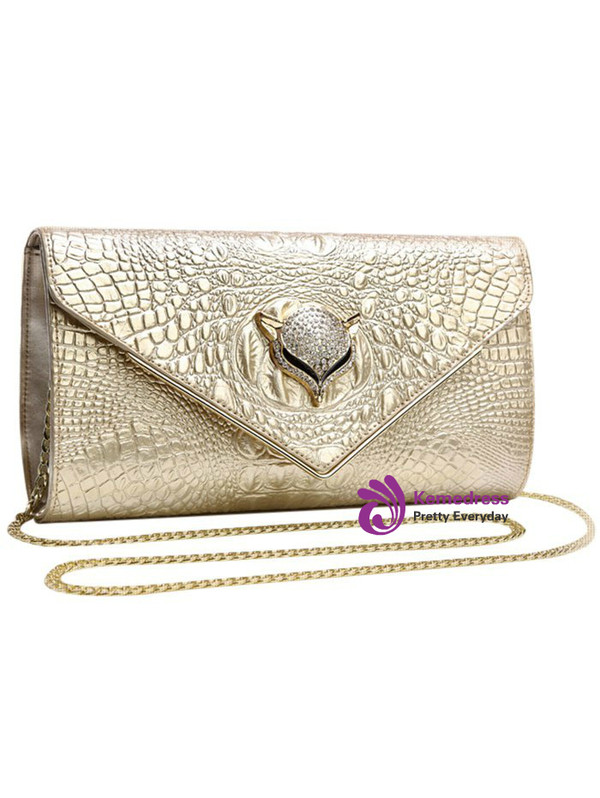 Cheap Embossing PU Leather Rhinestones Evening Bag