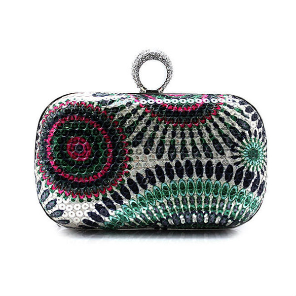 Fashion Glitter Diamante Two Way Box Clutche