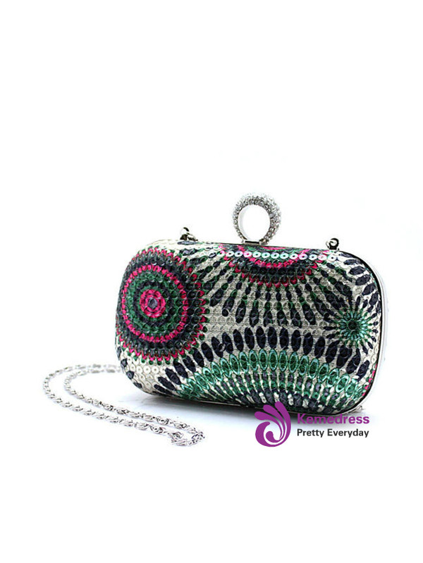 Fashion Glitter Diamante Two Way Box Clutche