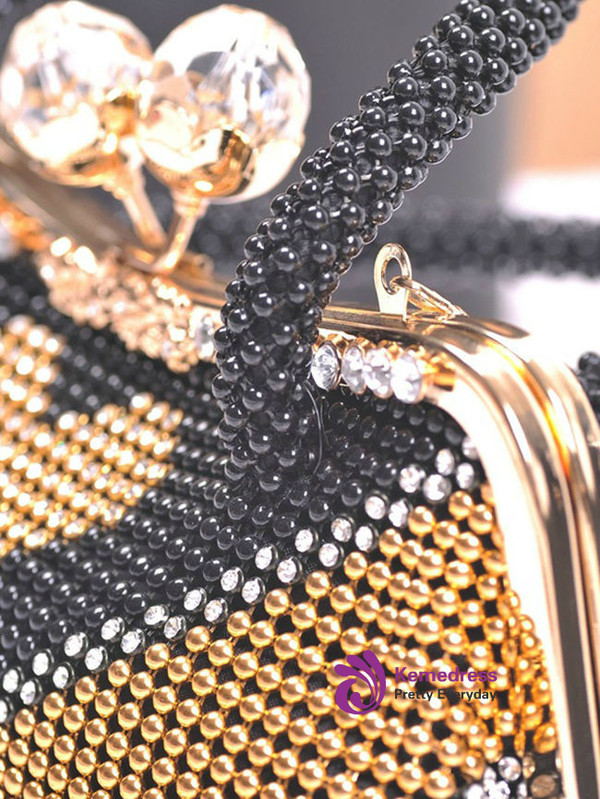 Cheap Beading Color Block Evening Clutch Bag