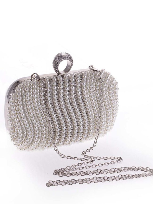 Cheap Rhinestone White Pearl Clutch Bag