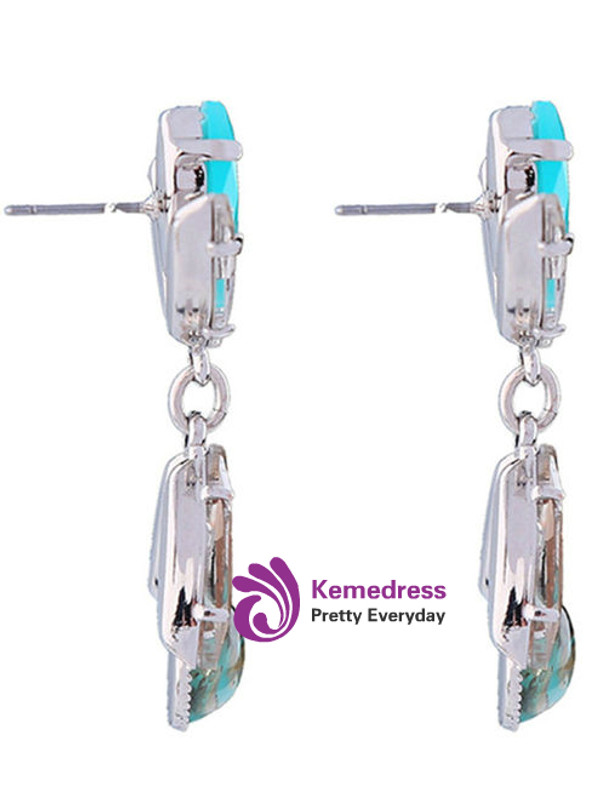 Cheap Faux Crystal Drop Earrings