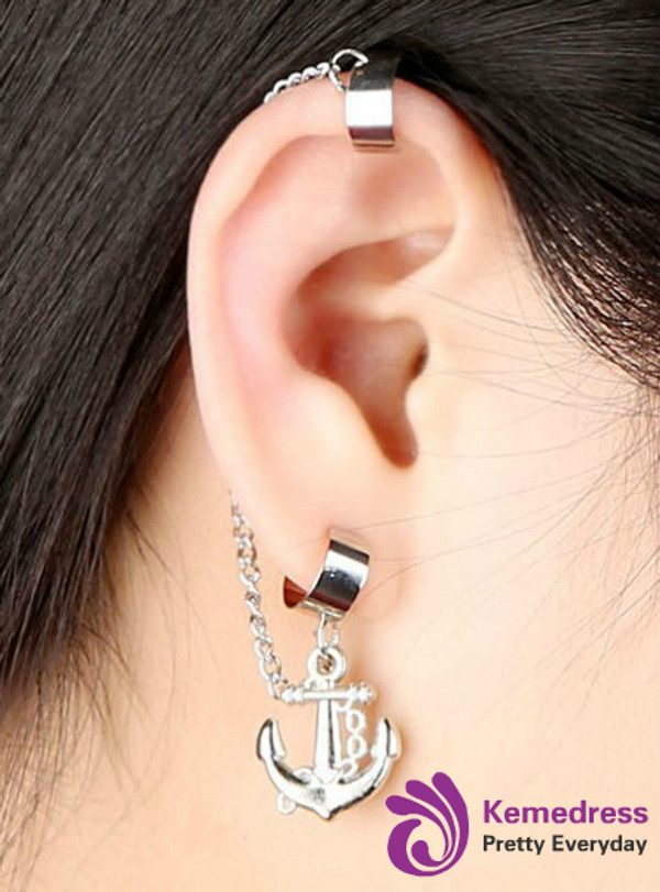 Cheap Anchor Chain Tassel Ear Cuff