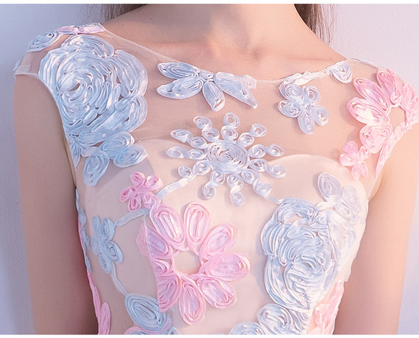 Homecoming Dresses Short 2017 O-neck Sleeveless A-line Lace