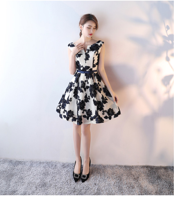 Short Homecoming Dresses 2017 Elegant Black And White