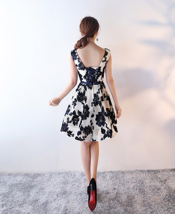 Short Homecoming Dresses 2017 Elegant Black And White